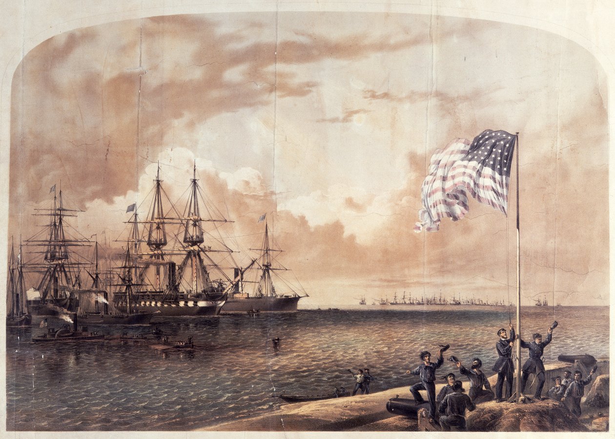 Az Unió győzelme Port Royalban, 1861. november 7., vésette Shearman és Hart, 1861 alkotó: American School
