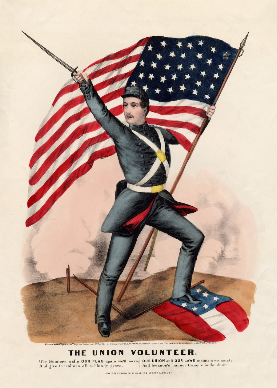 The Union Volunteer, kocsma. Currier & Ives, 1861 alkotó: American School