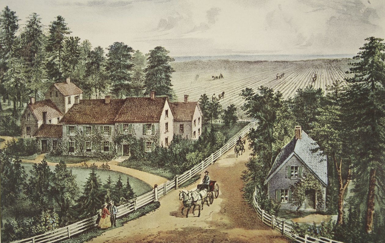 A Nyugati Gazdaotthon, kocsma. 1871, Currier & Ives alkotó: American School