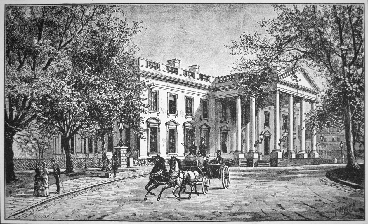 A Fehér Ház, 1886 körül (metszet) alkotó: American School