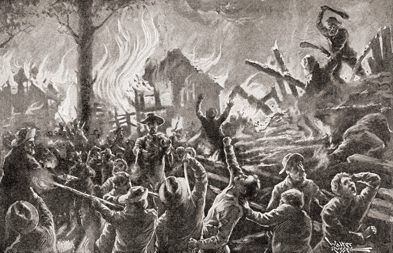 A kansasi polgárháború, más néven Bleeding Kansas, Bloody Kansas vagy a határháború, az 1905-ben megjelent „Országunk történelméből” (litho) alkotó: American School