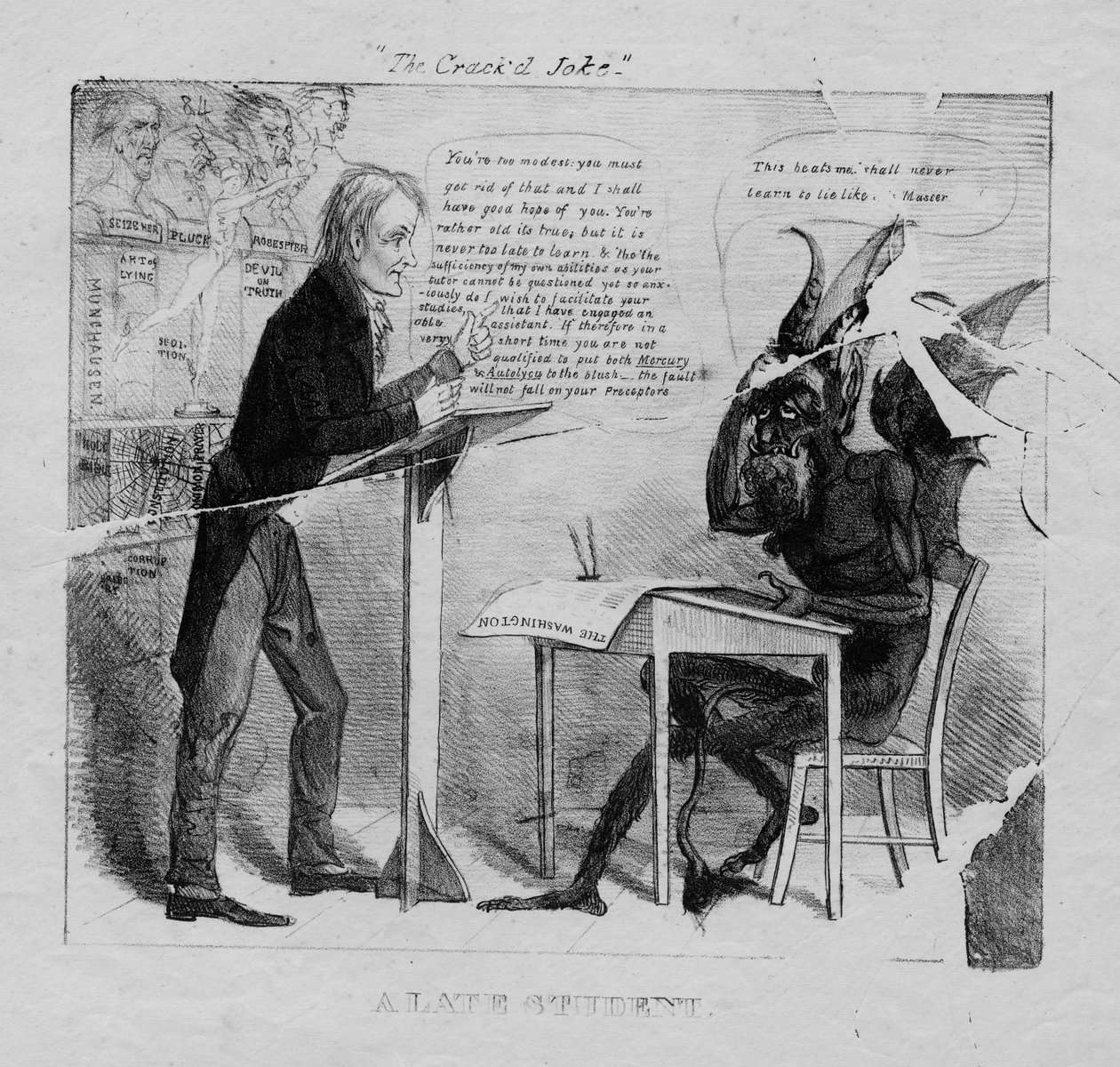 Az elcsépelt vicc: egy néhai diák, 1827 alkotó: American School