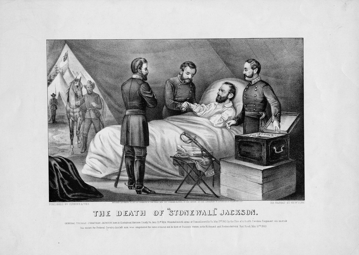 Stonewall Jackson halála, kocsma. Currier & Ives, 1872 alkotó: American School