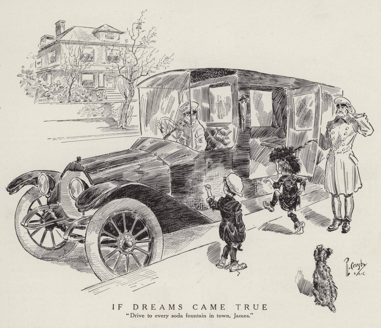 Egy fiatal fiú álma, aki szeretné, ha a város minden szódakútjához sofőr vinné (litho) alkotó: American School