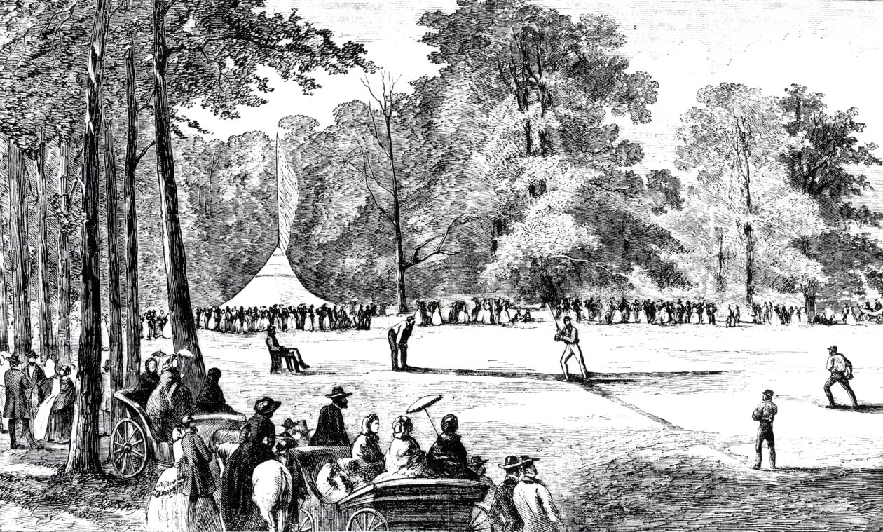 A baseballklubok első találkozója, New York, 1857 alkotó: American School