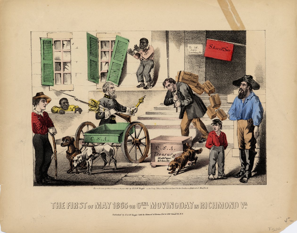 1865. május elseje, vagy Genl. költözési nap Richmond Va.-ban, Lith. Kimmel & Forster, kiadó: H. & W. Voight, New York, 1865 alkotó: American School