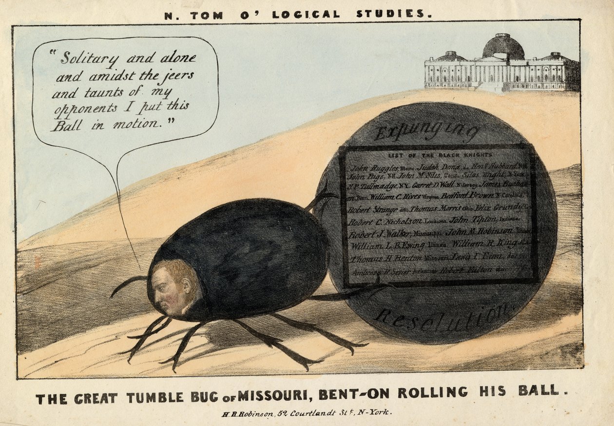 Missouri nagy buktatója: Benton gurítja a labdáját, 1837 alkotó: American School