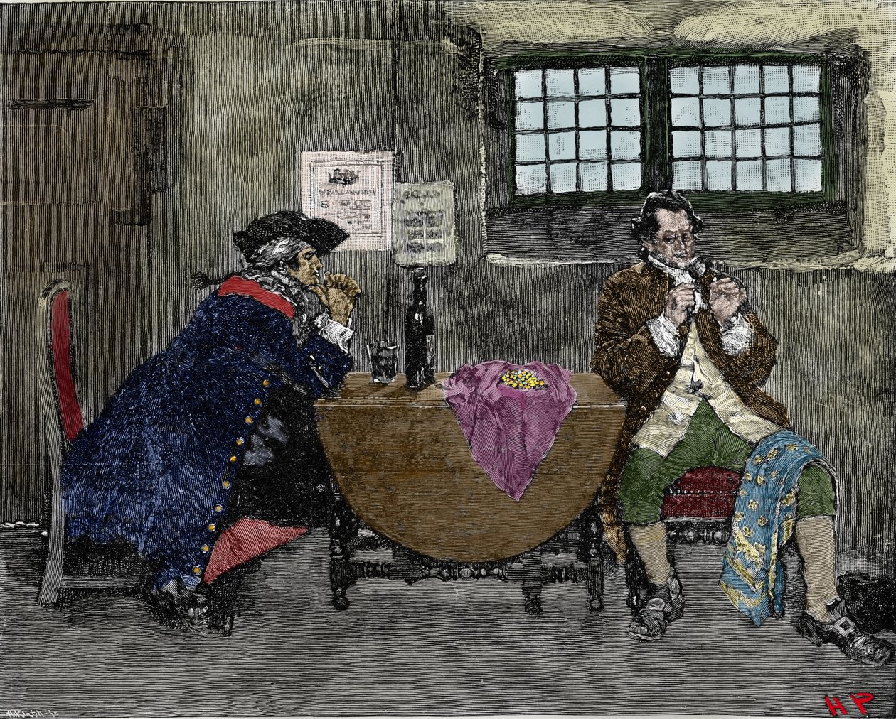 A hacker Henry Every (John Avery, Long Ben, Benjamin Bridgeman) (? -1695) ellenséges támadások során visszaszerzett ékszereket árul. Illusztráció: Howard Pyle (1853-1911) alkotó: American School