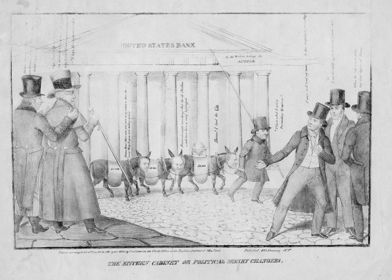 A konyhaszekrény, avagy, Politikai pénzváltók, 1833 alkotó: American School