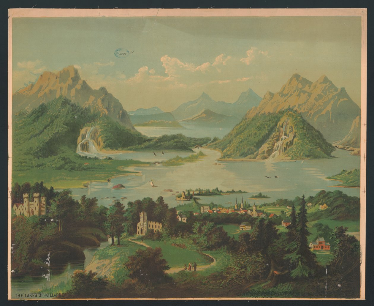 Killarney tavai, 1878 körül (chromolitho) alkotó: American School