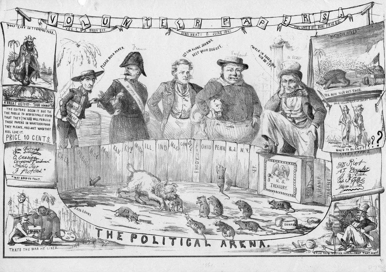 A politikai színtér, valószínűleg Cincinnatiben, 1861 körül alkotó: American School