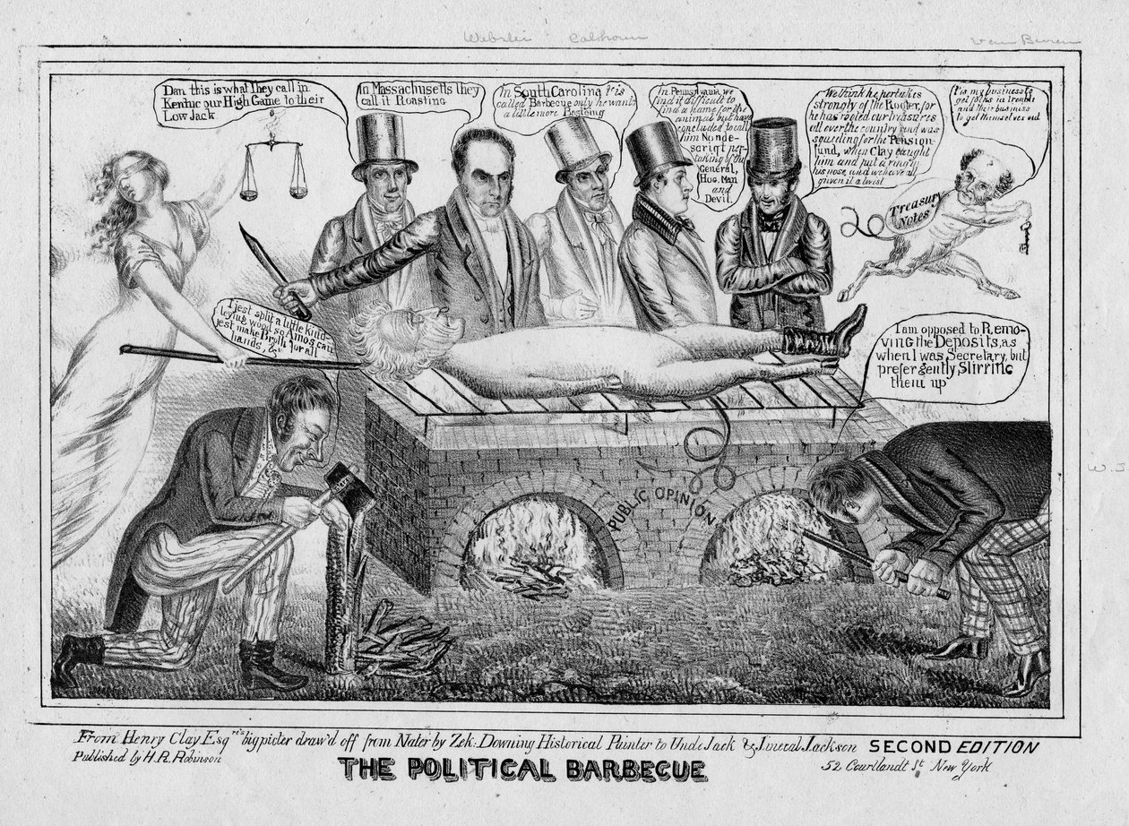 A politikai barbecue, 1835 körül alkotó: American School