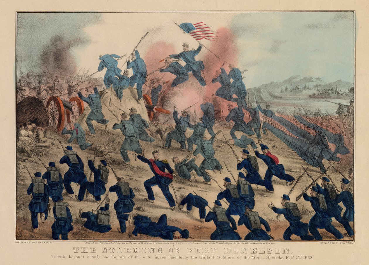 Fort Donelson megrohanása, kocsma. Currier & Ives, 1862 alkotó: American School