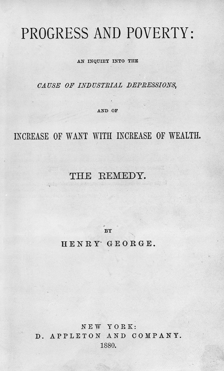 Henry George Haladás és szegénység címlapja, 1880-ban (nyomtatott) alkotó: American School