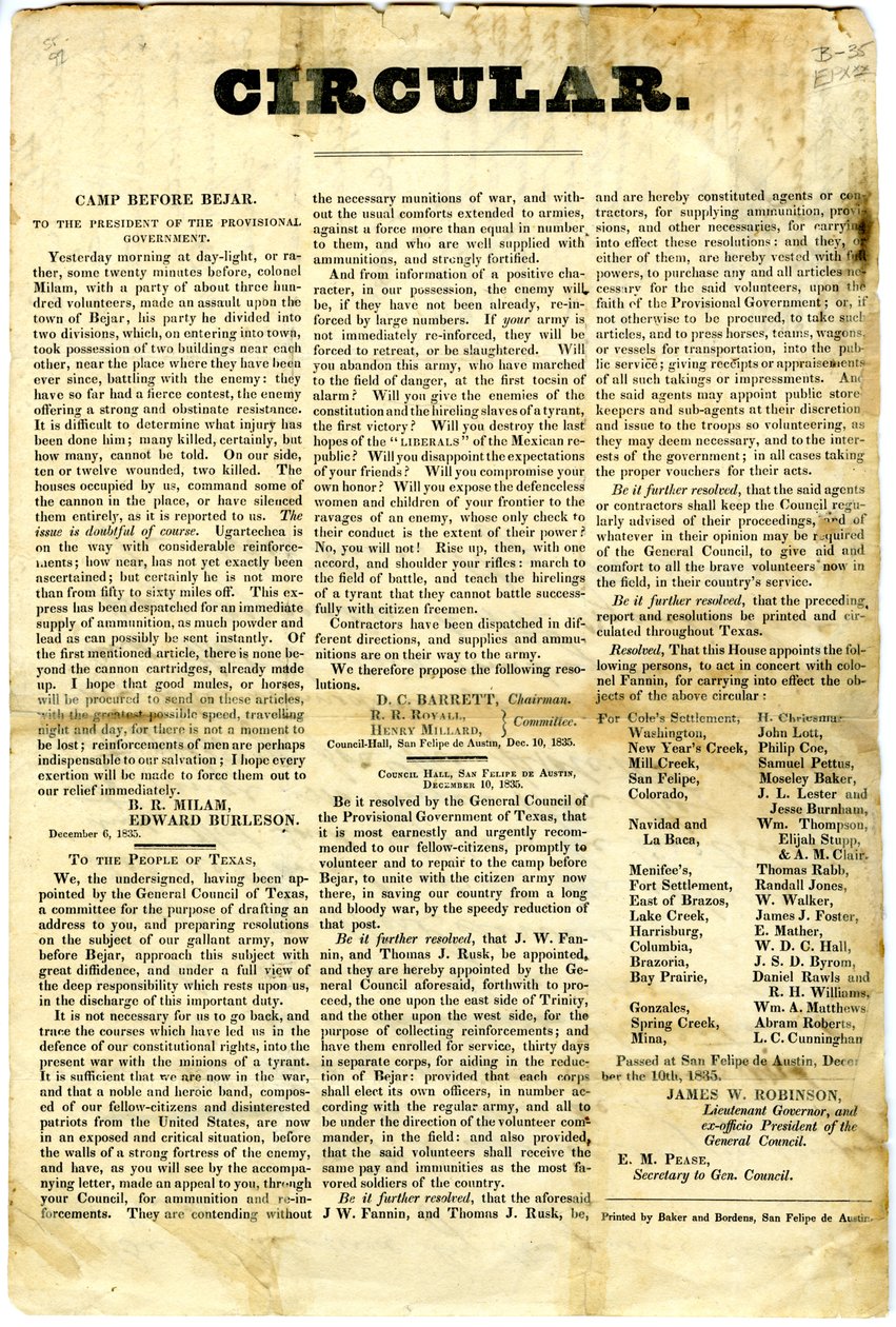 A texasi néphez: a mexikói helyőrség ostroma San Antonio de Bexarban, 1835. december 10. alkotó: American School