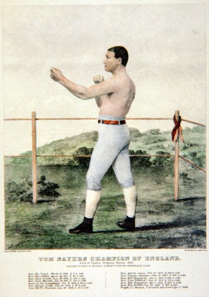 Tom Sayers, a Currier & Ives nyomatából (színes litó) alkotó: American School