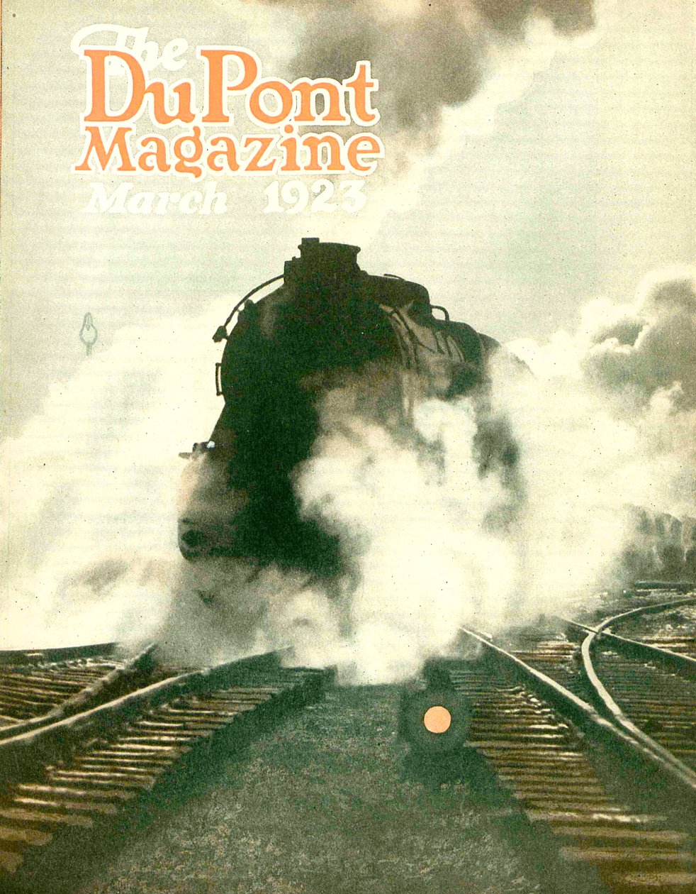 Vonat, a DuPont Magazin címlapja, 1923. március alkotó: American School