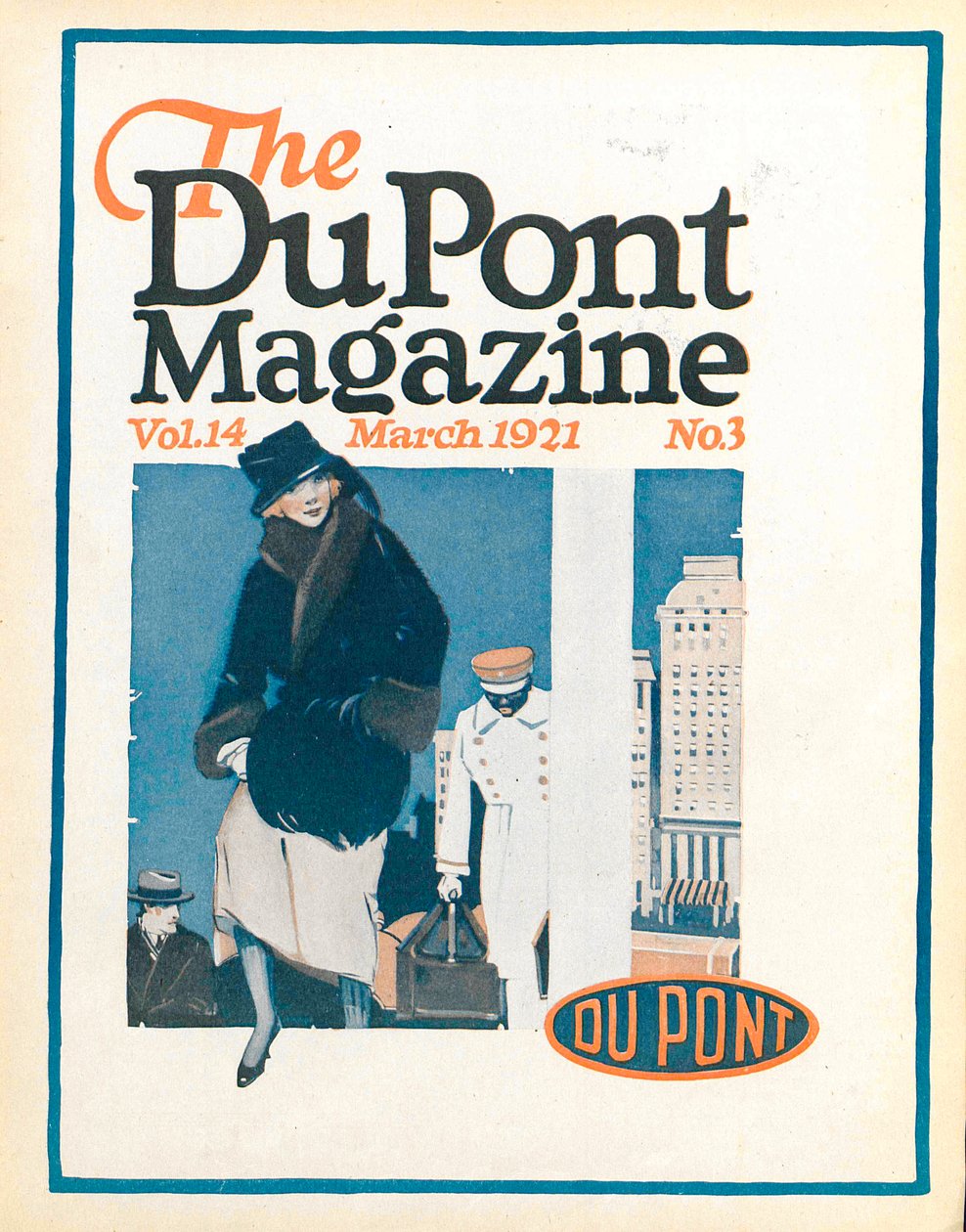 Travellers, a DuPont Magazin címlapja, 1921. március alkotó: American School