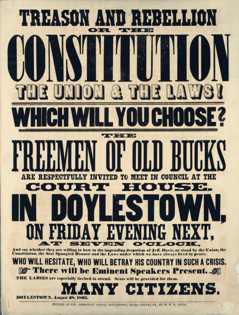 Árulás és lázadás vagy az alkotmány az unió és a törvények! Melyiket választod? 1861 alkotó: American School