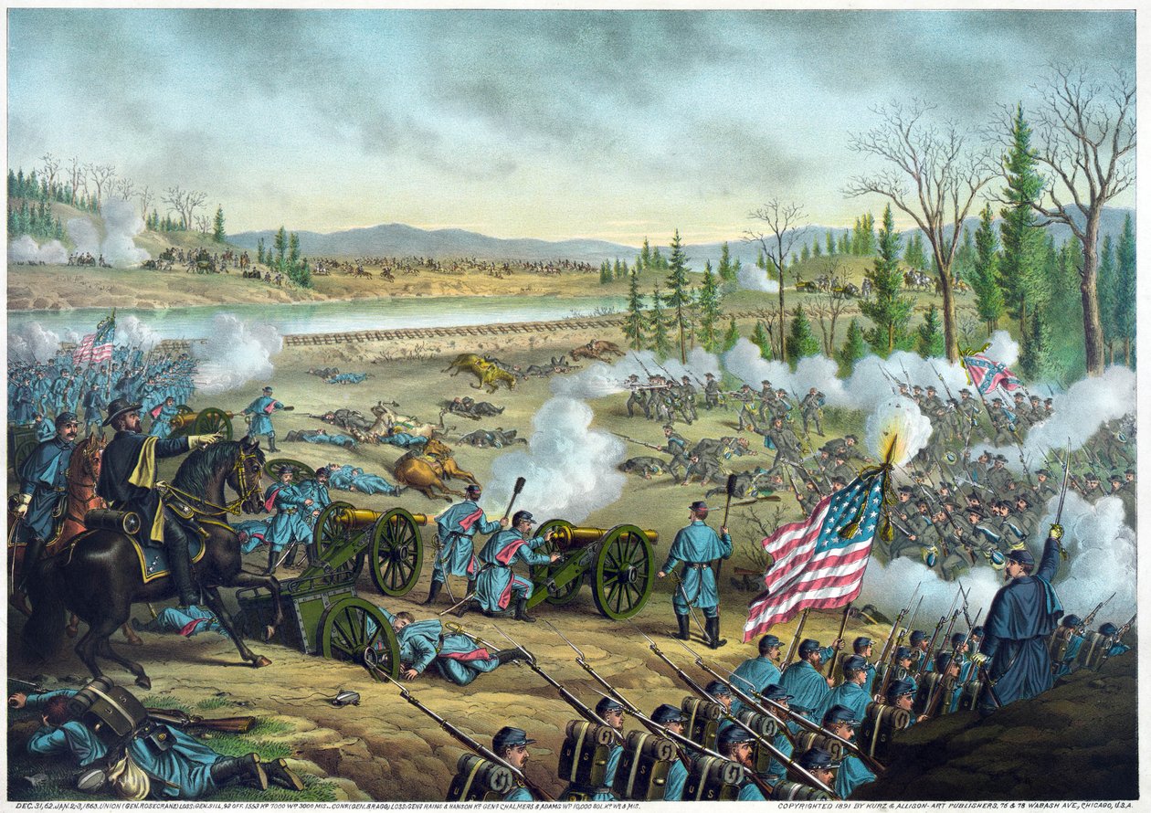 Amerikai polgárháború: Stone River-i csata, vagy 2. Murfreesboro-i csata, Tennessee, december 31. alkotó: American School