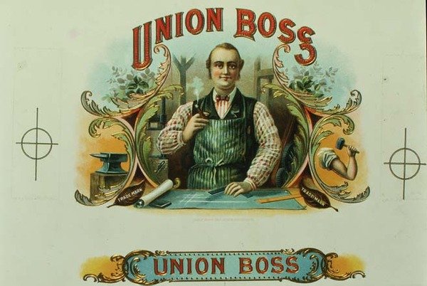 „Union Boss” szivardoboz címke, 1897 körül (litho) alkotó: American School