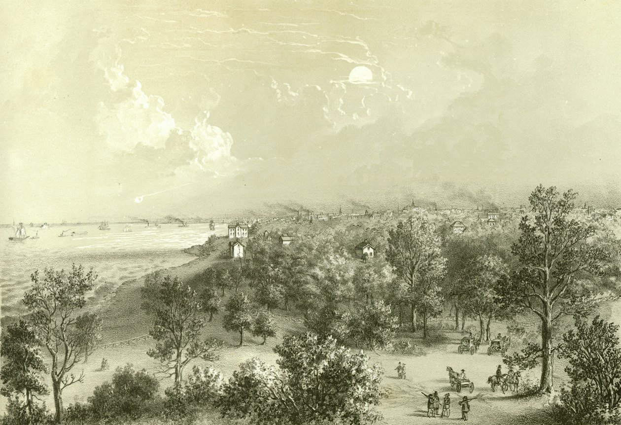 View of Lake View House, Chicago Illustrated, James W. Sheahan irodalmi leírásaival, Jevne & Almini, Chicago, 1866-67 alkotó: American School