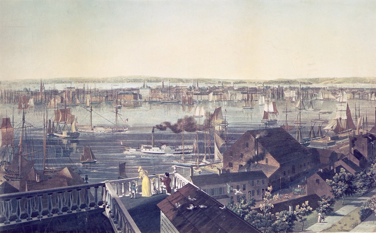 Manhattan kilátása Brooklynból, 1837 alkotó: American School