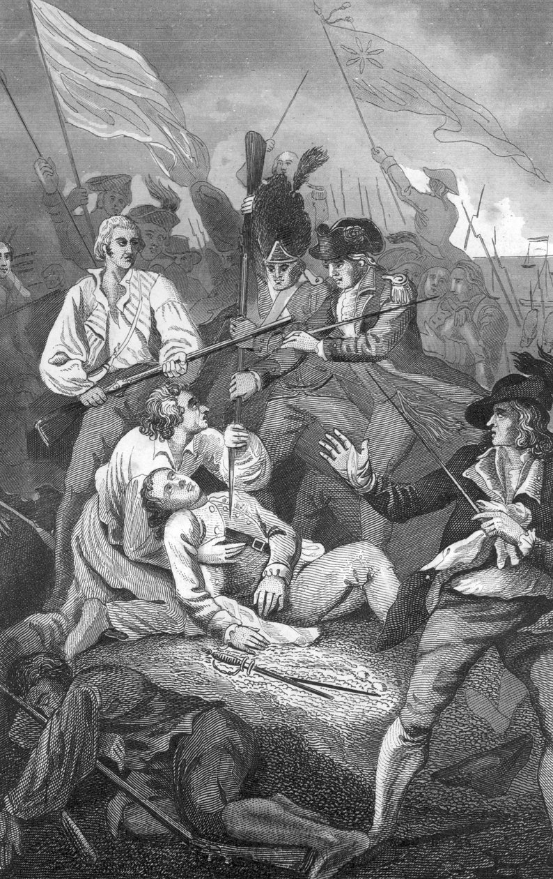 A Bunker Hill-i csata kilátása június 17-én vívott csata volt alkotó: American School