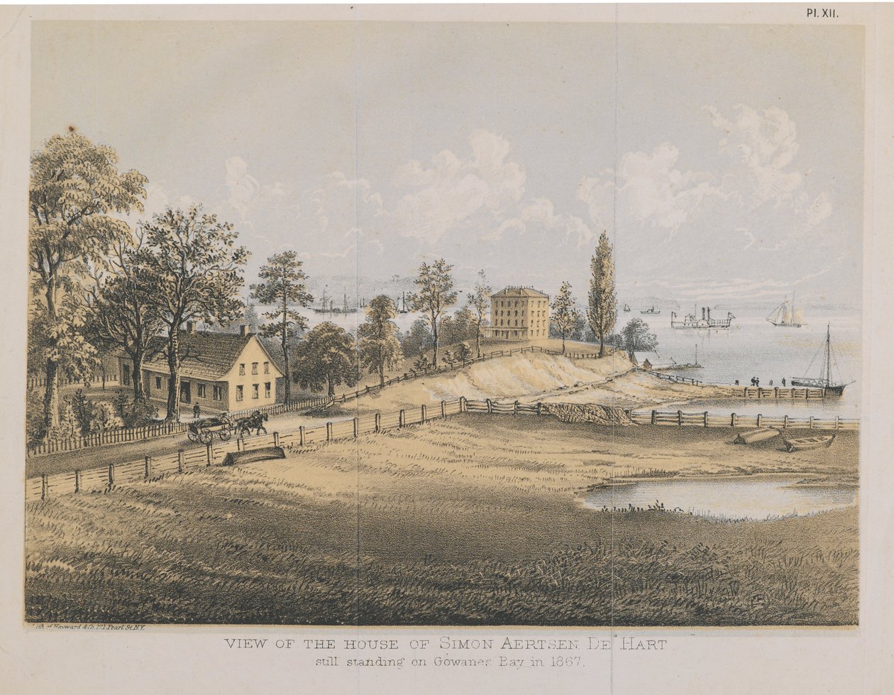 Kilátás Simon Aertsen de Hart házára, 1867 (színes litó) alkotó: American School