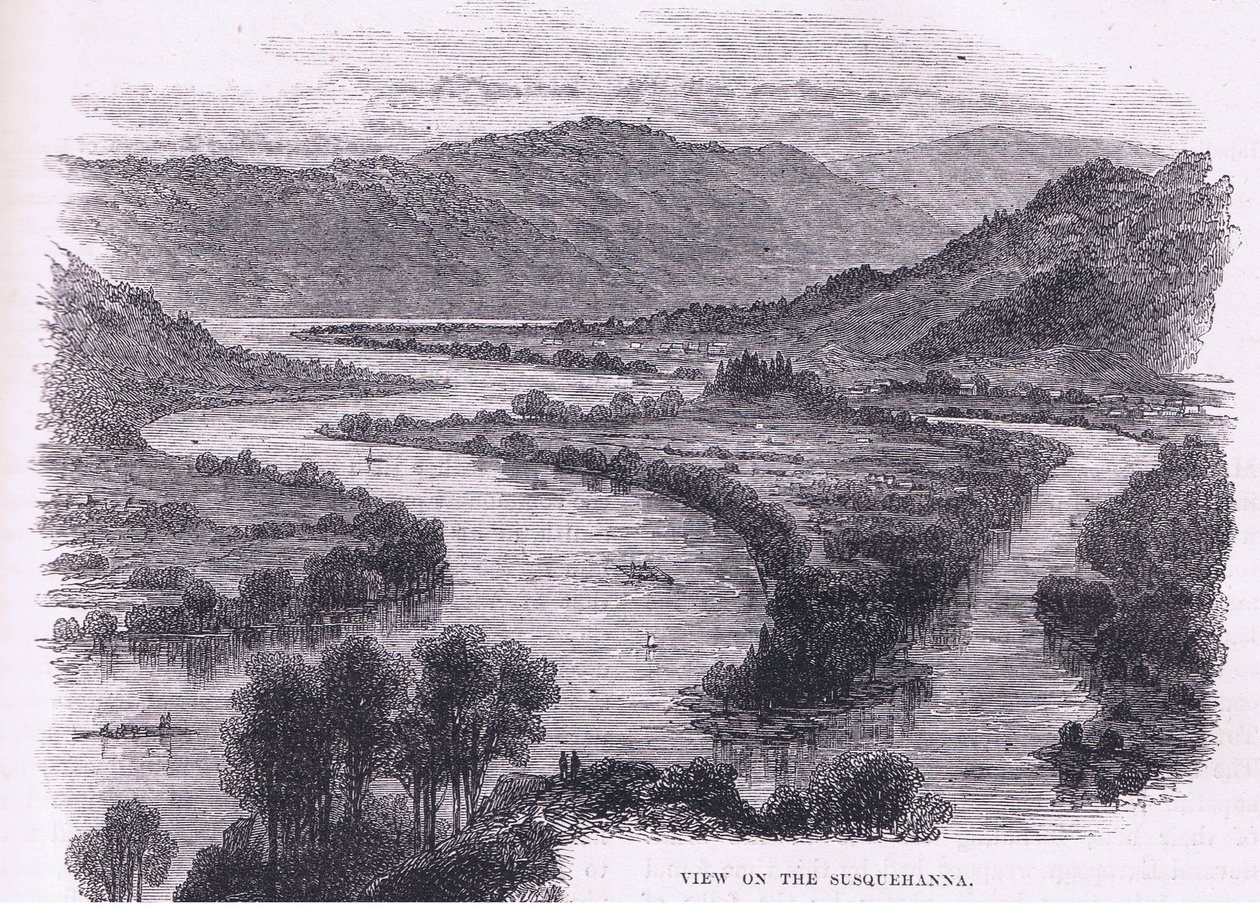 Kilátás a Susquehannára, illusztráció Cassell története az Egyesült Államok pubjából. készítette: Petter & Galpin 1890 körül (litho) alkotó: American School