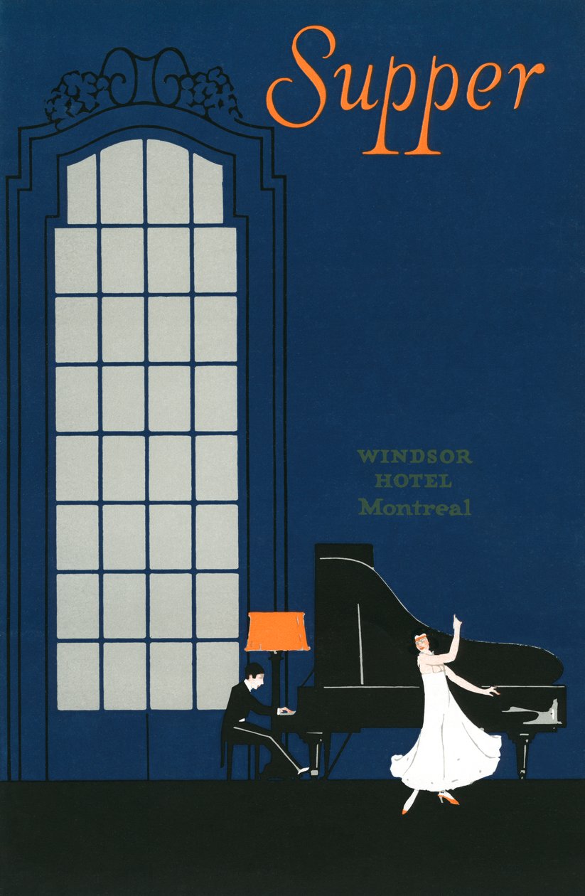 Vintage menü a montreali Windsor Hotelből alkotó: American School