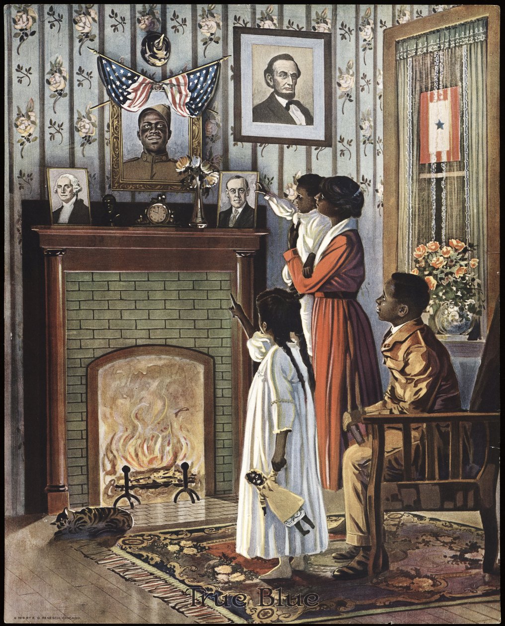 WWI Poster "True Blue", pub. 1918 (színes litográfia) alkotó: American School