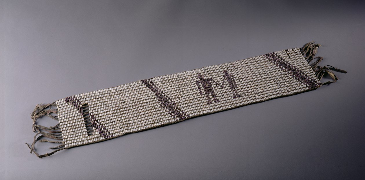 Wampum öv, amelyet Lenni Lenape indiai emberek készítettek, Pennsylvania alkotó: American School