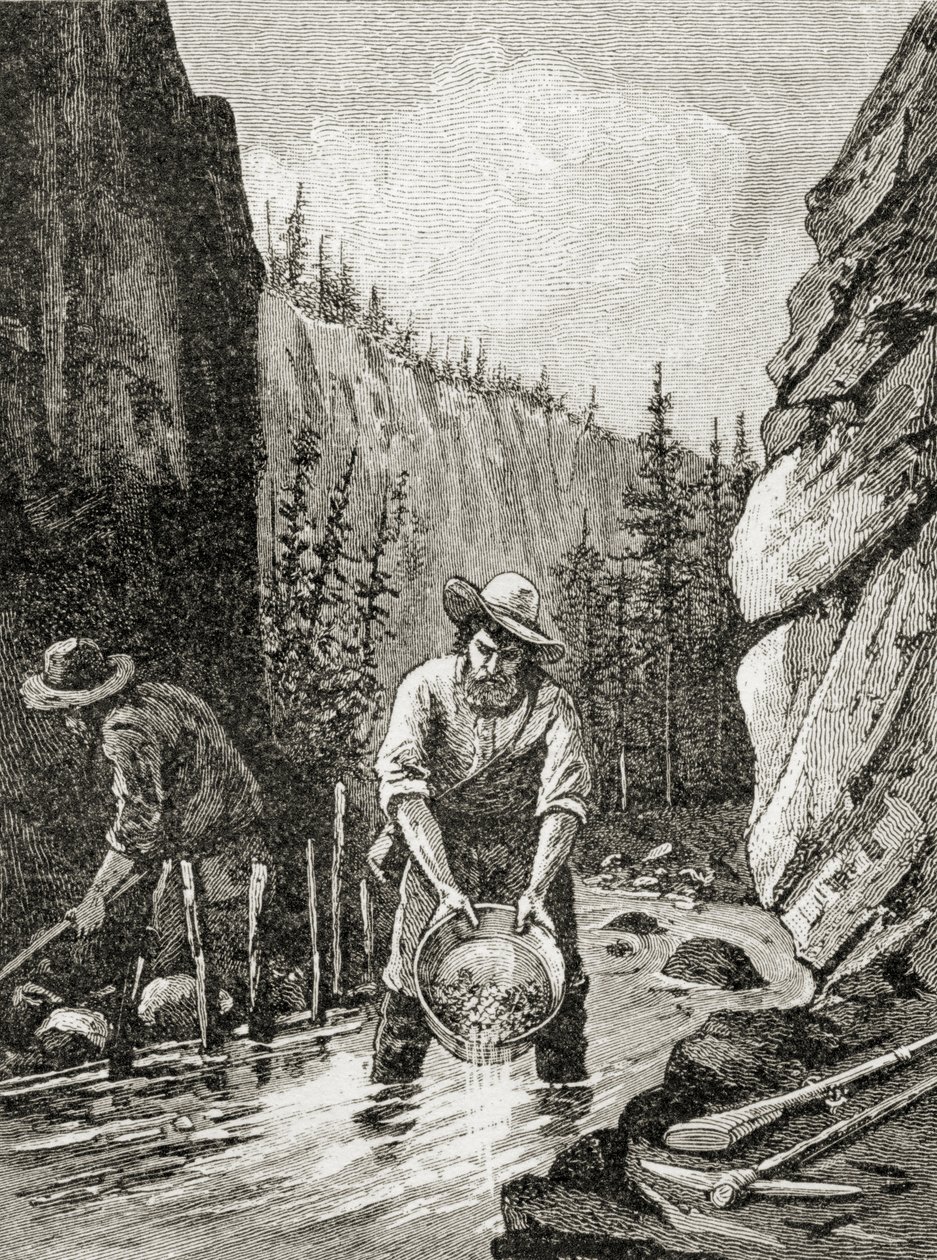 Arany kimosása, az A. S. Barnes und Co. által 1885-ben kiadott „A Brief History of the United States” c. alkotó: American School