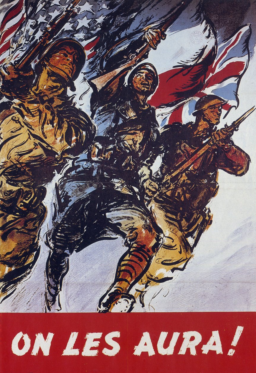 Megszerezzük őket! 1944-es amerikai propagandaplakát az 1944-es partraszállás után alkotó: American School