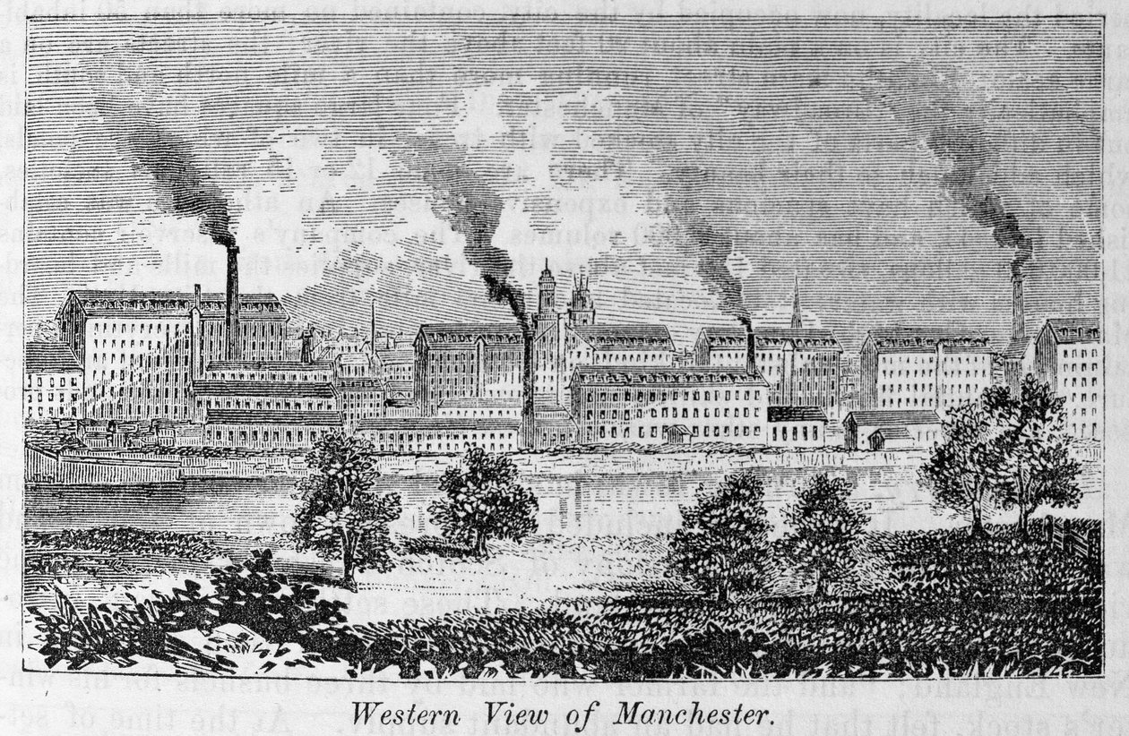 Manchester nyugati képe, „Egész országunk: Az Egyesült Államok múltja és jelene, történelmi és leíró” című filmből, John Warner Barber és Henry Hare, 1861 alkotó: American School