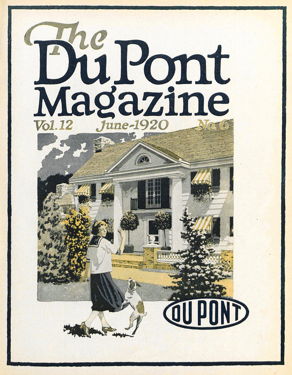 Nő és kutya, a DuPont Magazin címlapja, 1920. június alkotó: American School