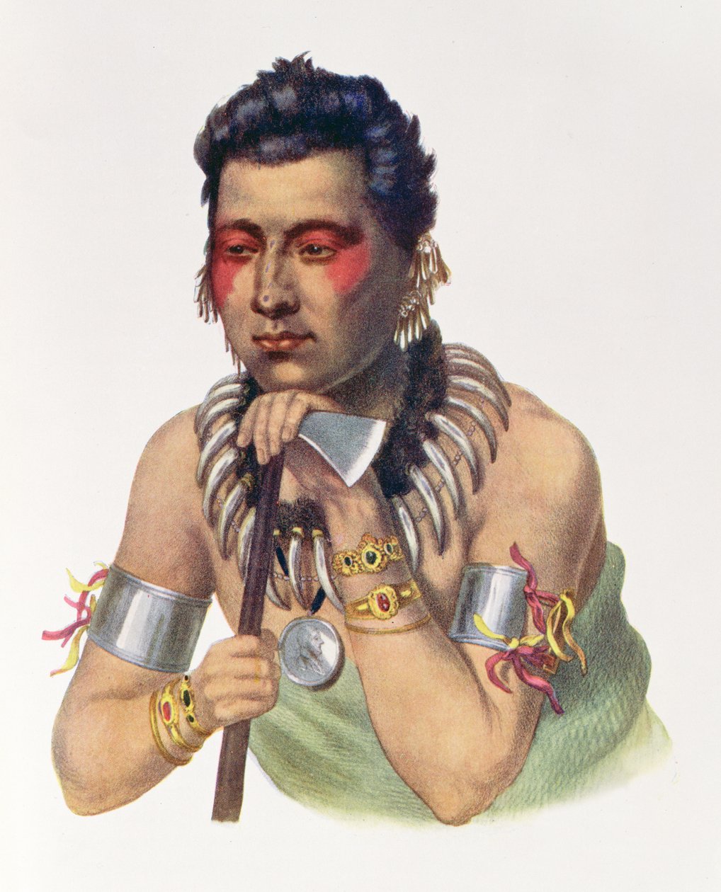 Fiatal Ma-Has-Ka, Iowas főnöke, 1837, illusztráció a 