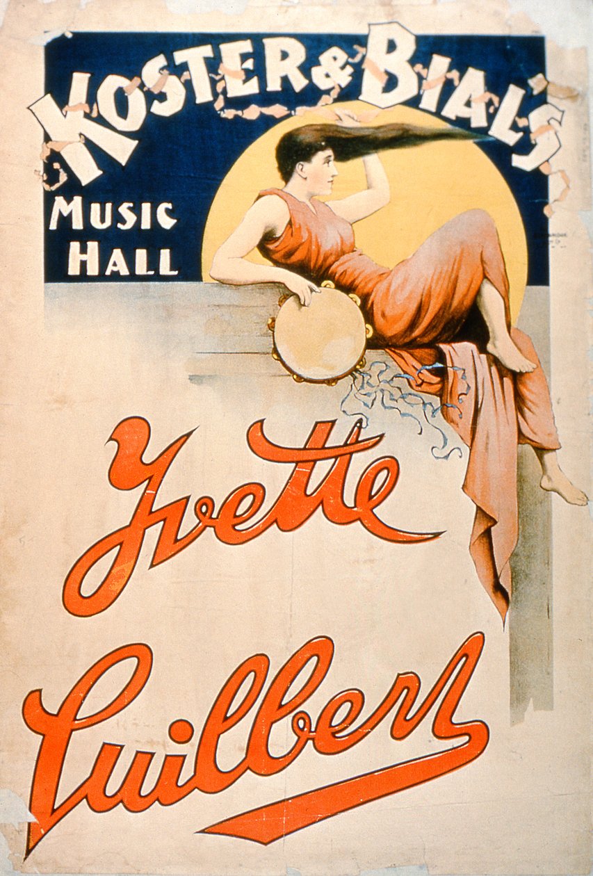 Yvette Guilbert (kb.1869-1944) a Koster and Bials Music Hallban, New Yorkban alkotó: American School