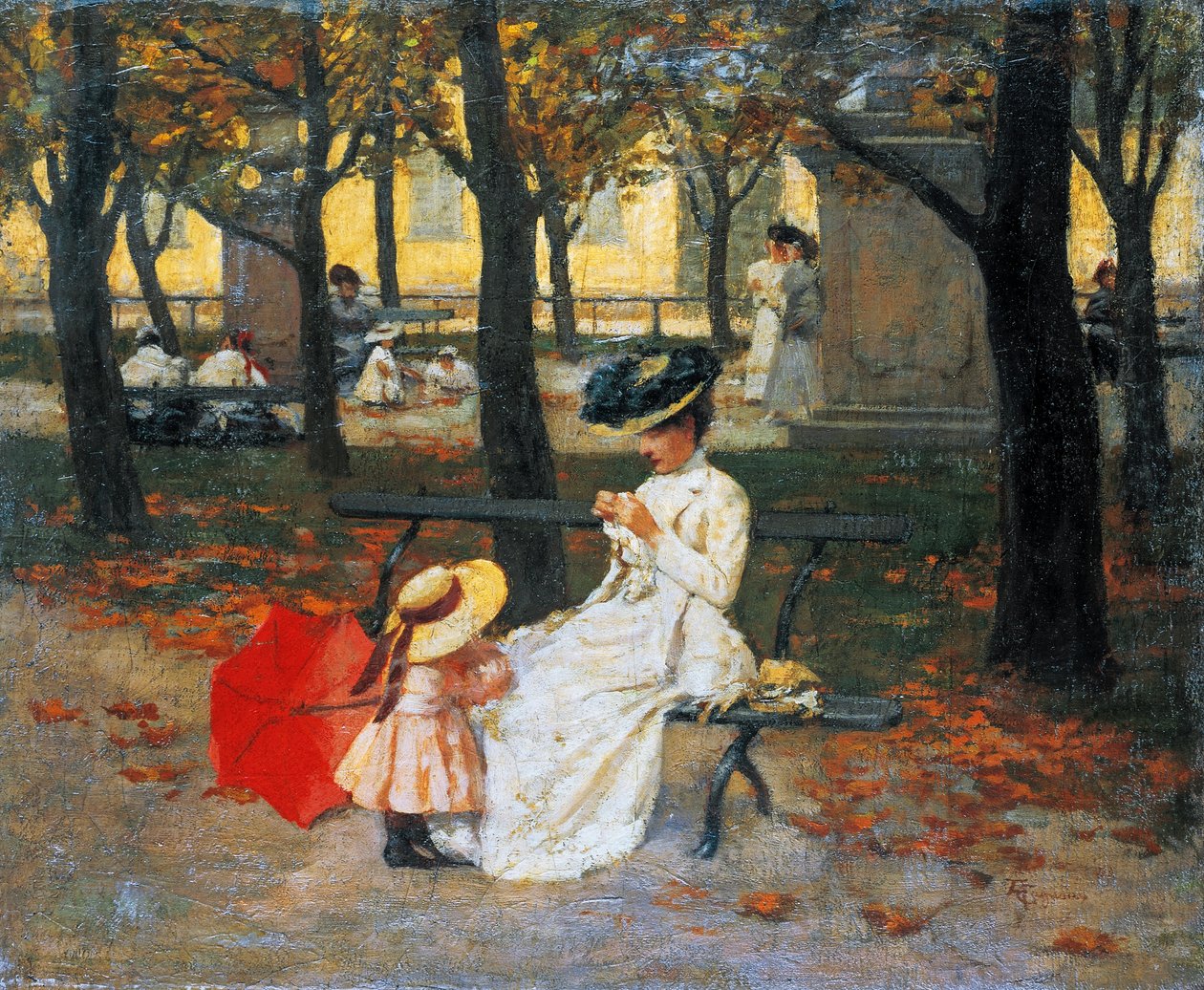 The Public Gardens, szerző: Amerigo Cagnoni (1853-1923), olaj, vászon, 49x60,5 cm alkotó: Amerino Cagnoni