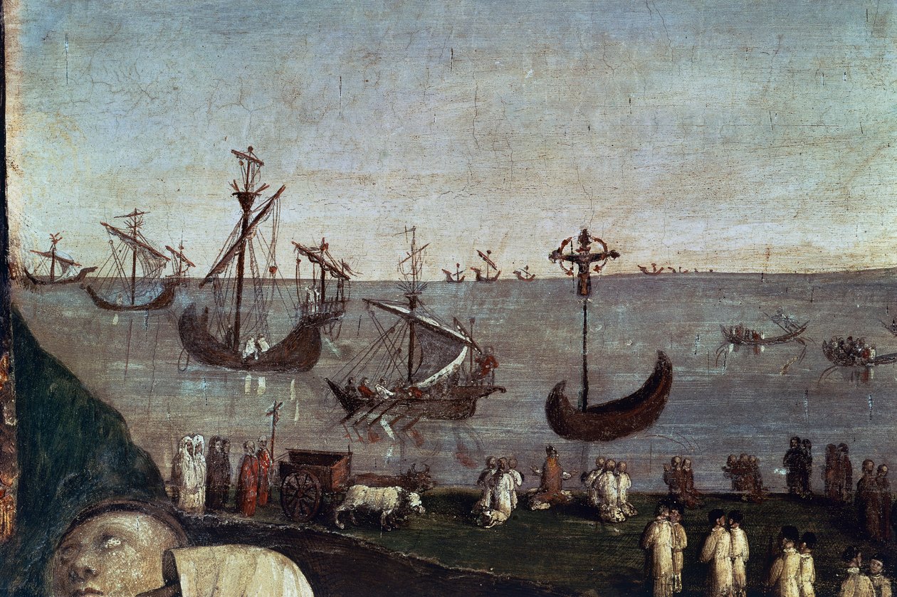Hajók, részlet a Transport of Holy Face-ből alkotó: Amico Aspertini