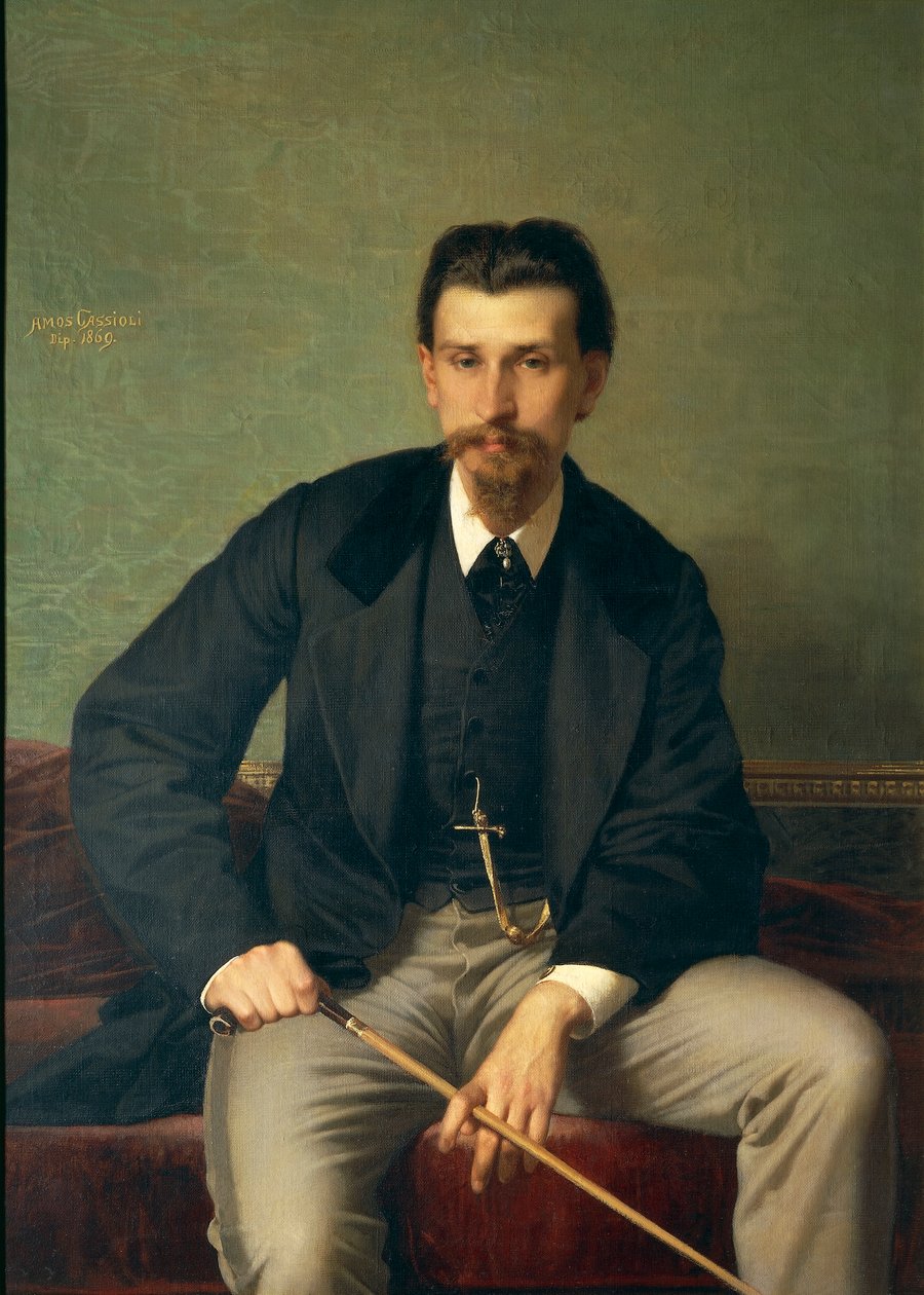 Augusto Betti festő portréja alkotó: Amos Cassioli