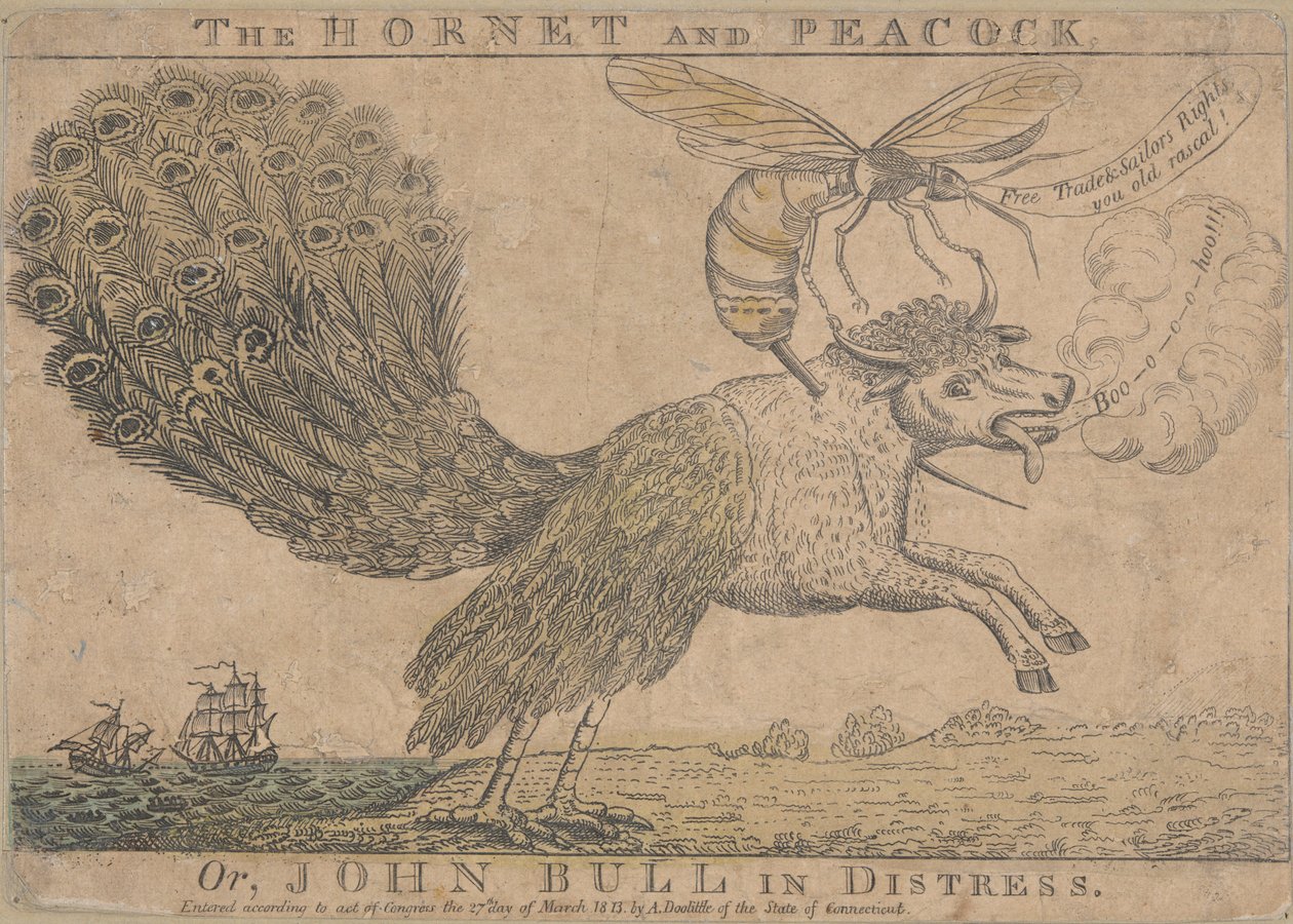The Hornet and Peacock, vagy, John Bull in Distress alkotó: Amos Doolittle
