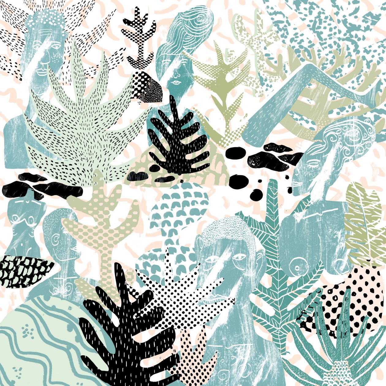 Aljnövényzet, 2015 (digitális kollázs) alkotó: Amy Louise Evans
