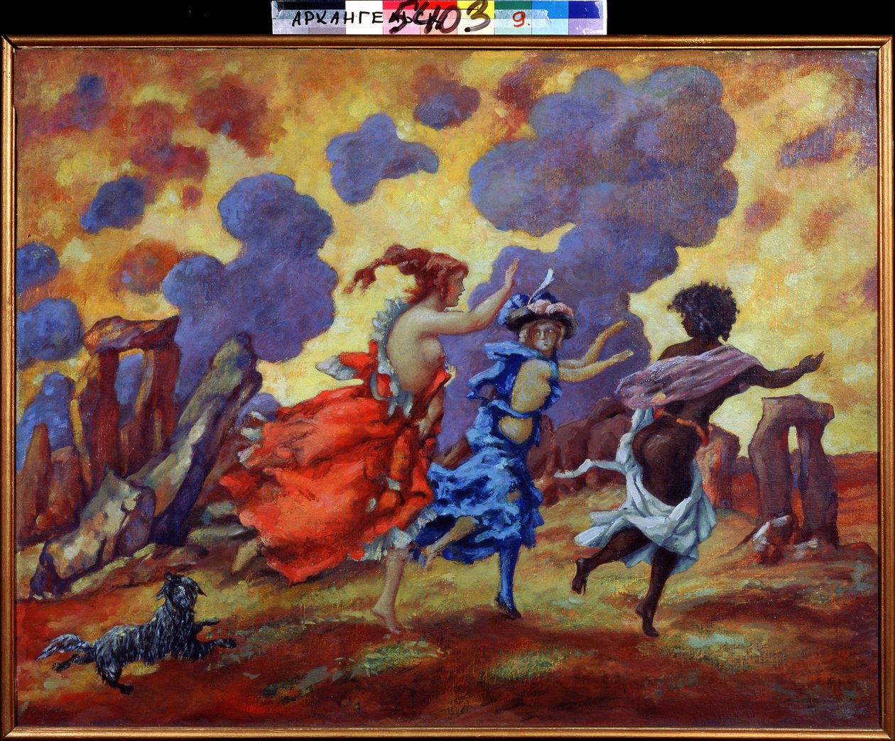 Félelem. Anatolij Afanasjevics Arapov (1876-1949) festménye. Olaj, vászon, 71 x 90 cm. Orosz művészet, szimbolika. Regionális Művészeti Múzeum, Arhangelszk (Oroszország). alkotó: Anatoli Afanasyevich Arapov