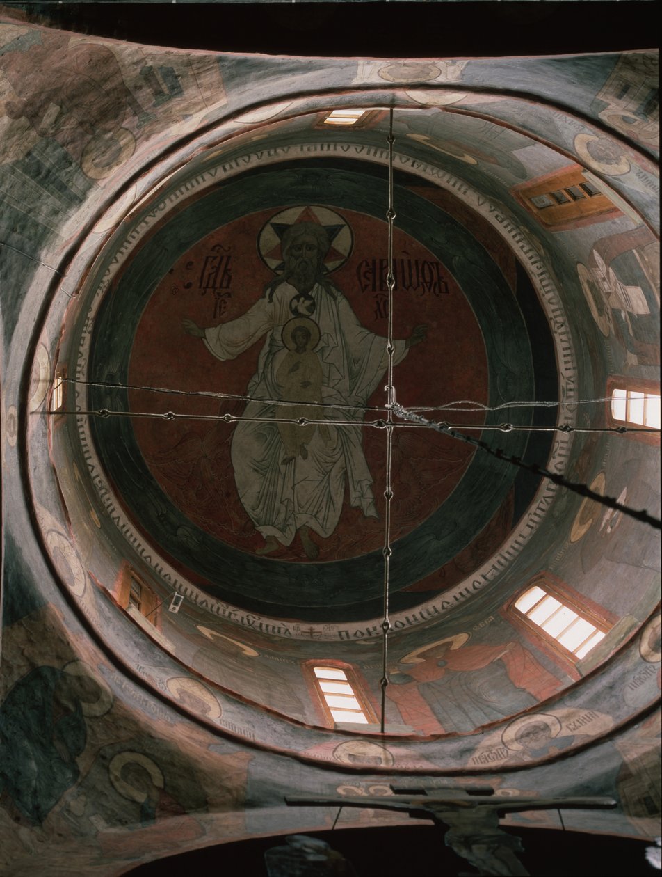Jehova. Kupolafestmény a moszkvai Kreml Mihály arkangyal-székesegyházában, 1652-1666 alkotó: Ancient Russian frescos
