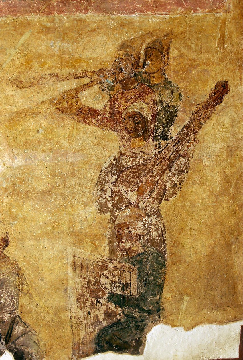 Zenészek és akrobaták részletek alkotó: Ancient Russian frescos