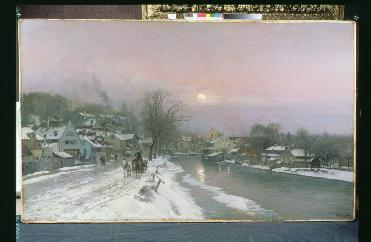Csatorna-jelenet télen alkotó: Anders Andersen Lundby