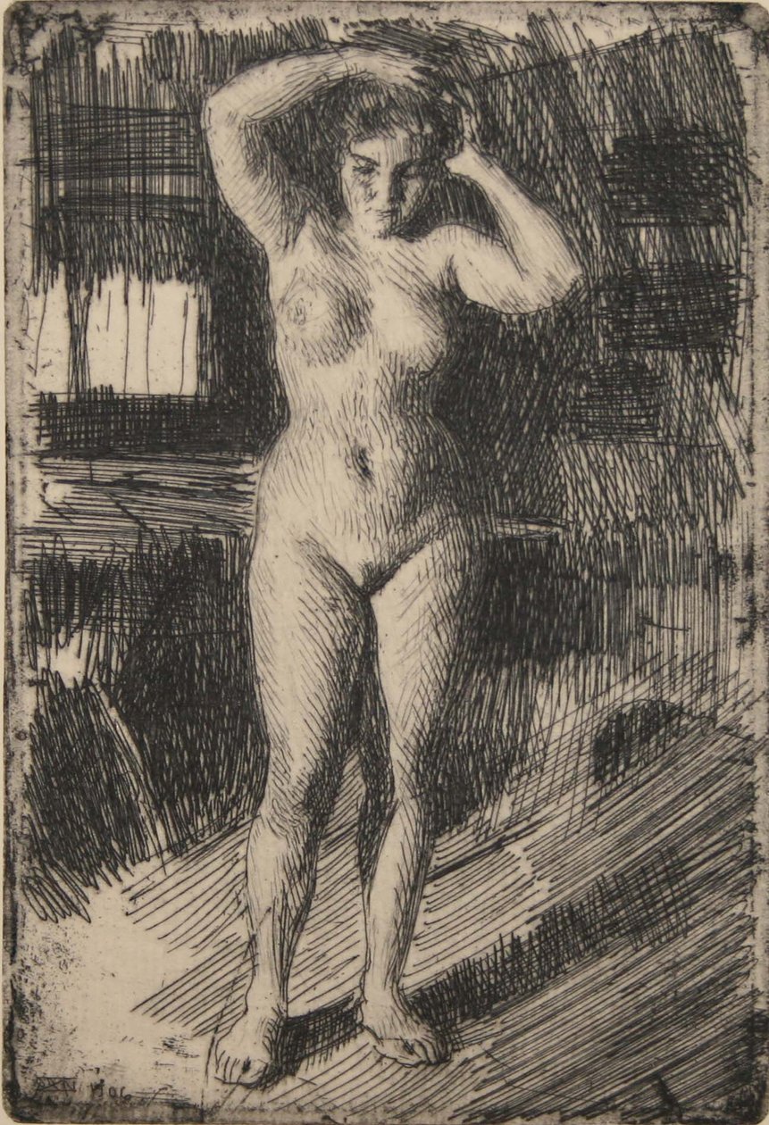 Anna a haját csinálja alkotó: Anders Leonard Zorn