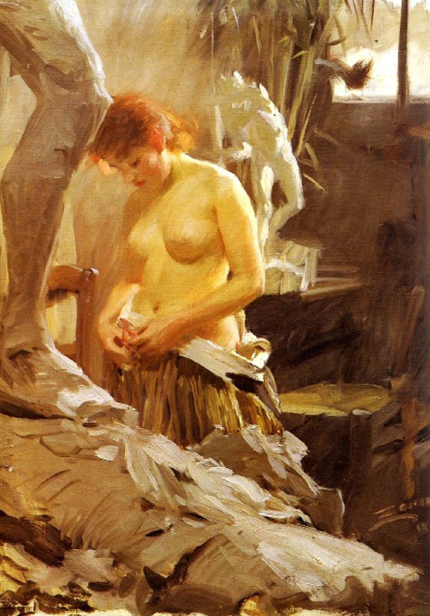 Wikström műtermében alkotó: Anders Leonard Zorn